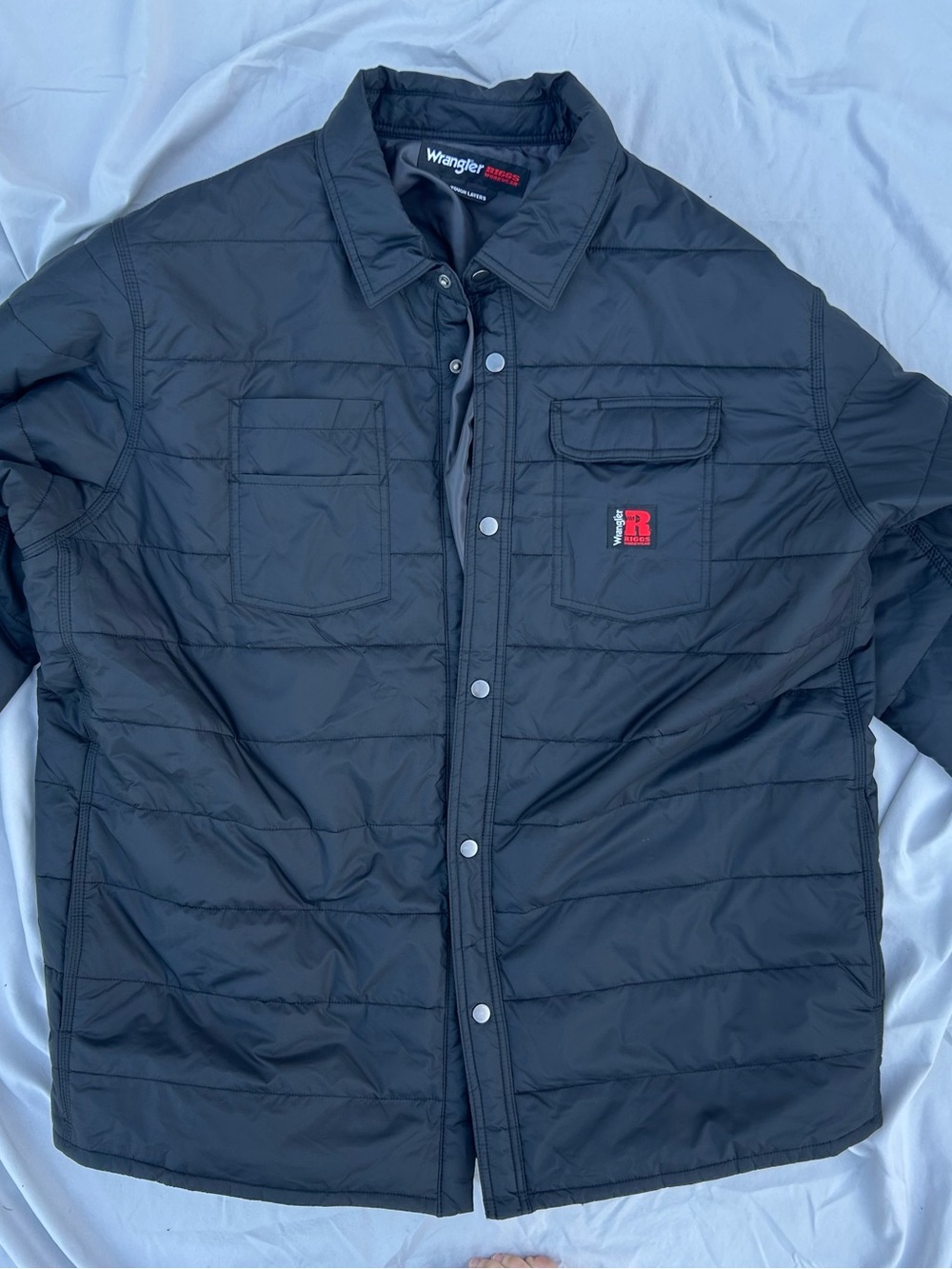Wrangler Briggs Men's Black Quilted Snap-Front Jacket